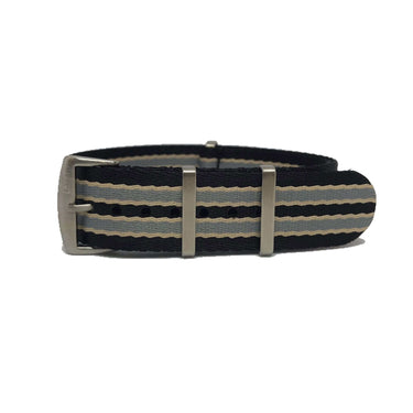 Premium Woven Military Style Watch Strap - Black, Grey and Beige (No Time To Die Strap)